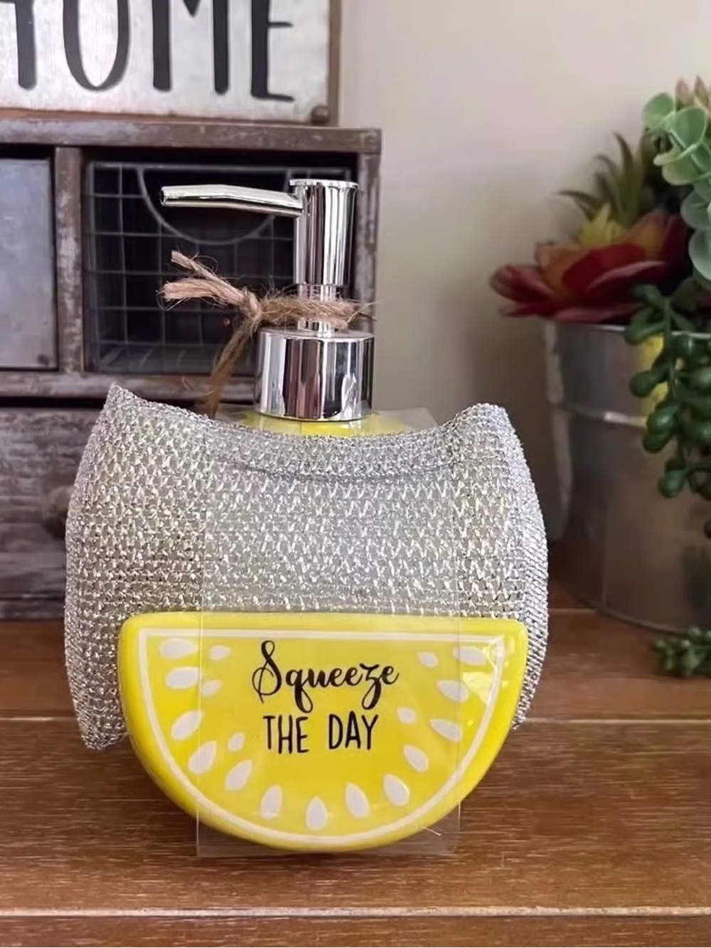 New Farmhouse Lemon Soap Dispenser With Sponge Squeeze The Day